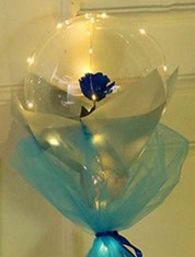 1 Clear blue flower transparent bubble balloons with led lights