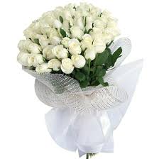 50 white roses bouquet