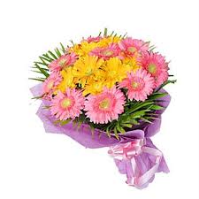 A bouquet of 24 gerbera flowers