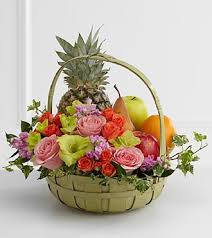 3 kg fruits and 15 flowers basket