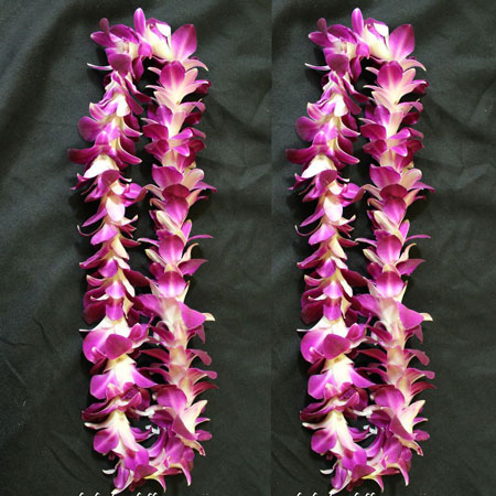 A pair of orchid garlands